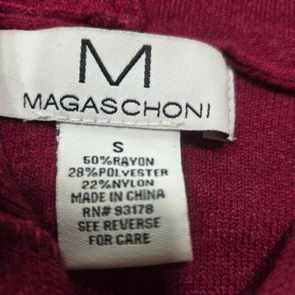 Magaschoni Hooded Sweater Ribbed Trims Drawstring Hood Size Small - Picture 6 of 7